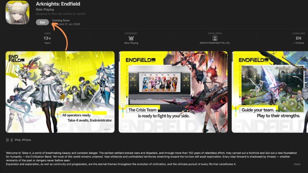 Arknights Endfield pre register ios
